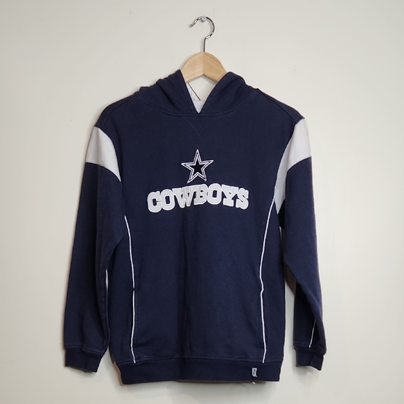 Reebok Navy Blue With White Lines Dallas Cowboys Hoodie Women's Vintage - Picture 1 of 7
